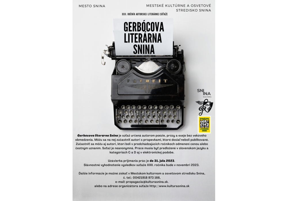 Autorská literárna súťaž Gerbócova literárna Snina - 0